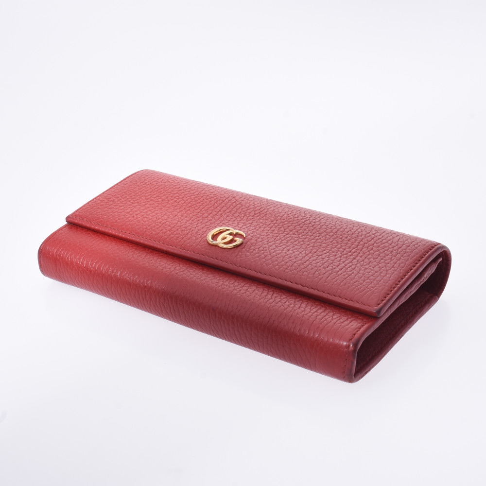Gucci Zipper Calf GG Wallet Marmont Long Red - Picture 7 of 12